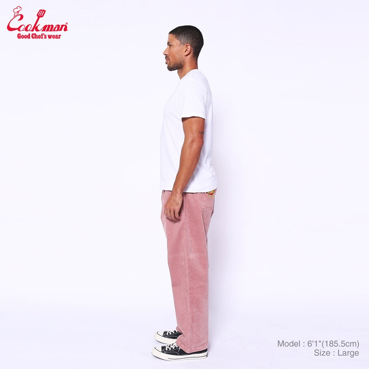 Cookman Chef Pants Semiwide- Corduroy : FAT Pink