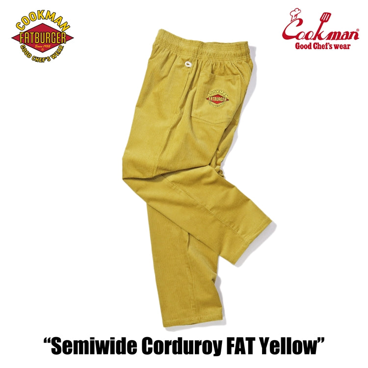 Cookman Chef Pants Semiwide- Corduroy : FAT Yellow