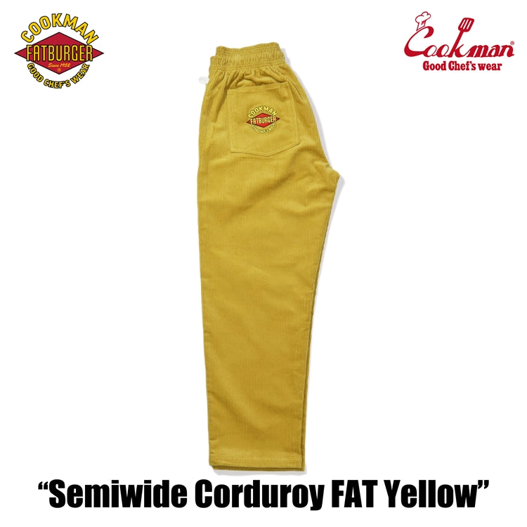 Cookman Chef Pants Semiwide- Corduroy : FAT Yellow