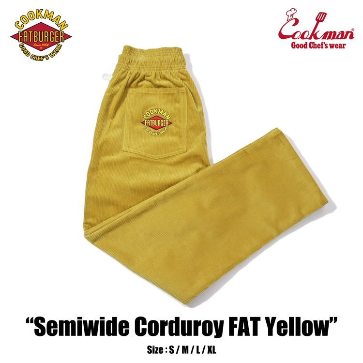 Cookman Chef Pants Semiwide- Corduroy : FAT Yellow