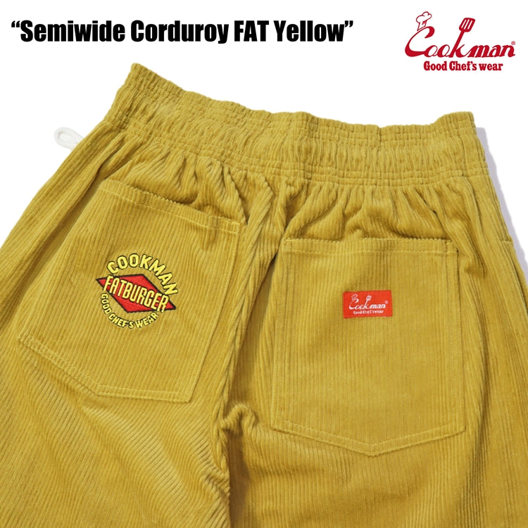 Cookman Chef Pants Semiwide- Corduroy : FAT Yellow