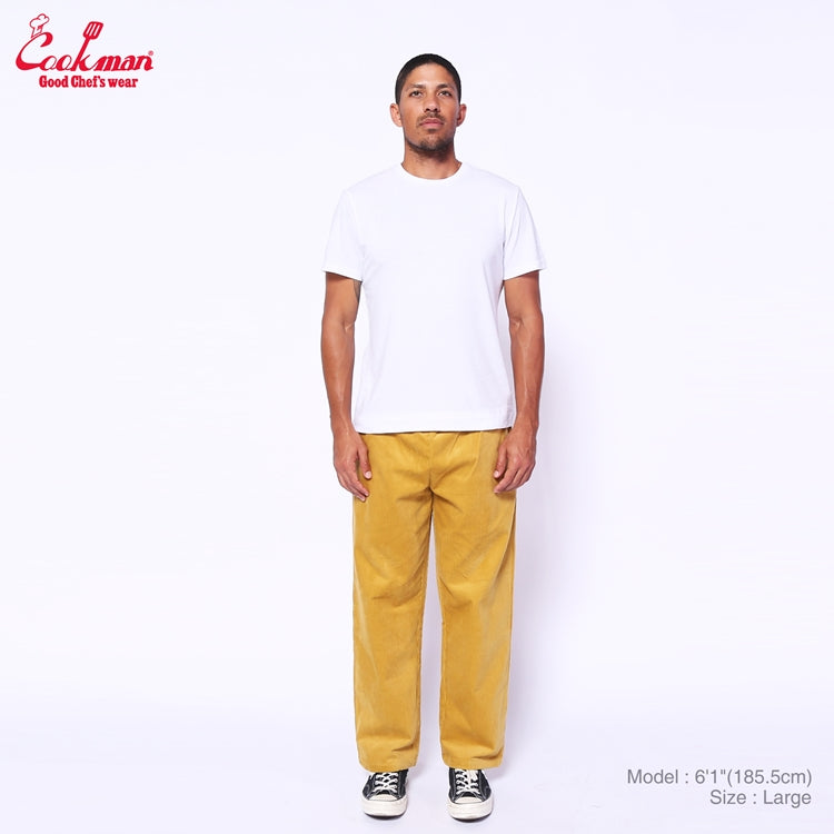 Cookman Chef Pants Semiwide- Corduroy : FAT Yellow