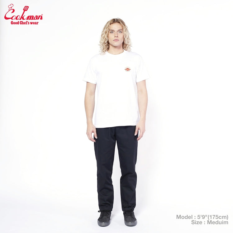 Cookman Embroidery Tees - FAT BURGER Logo : White