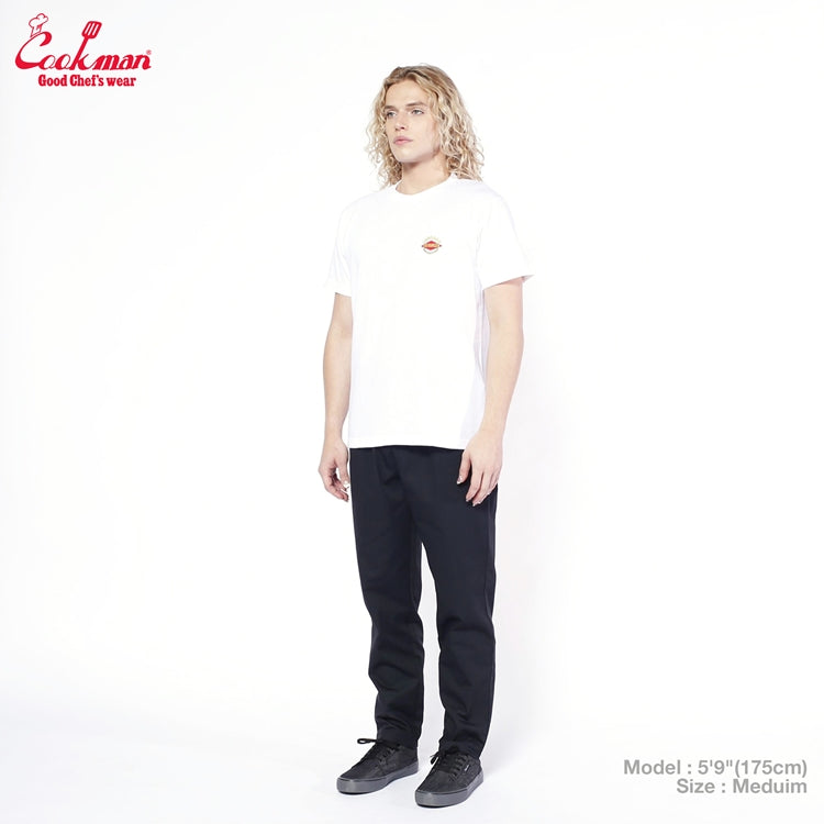 Cookman Embroidery Tees - FAT BURGER Logo : White