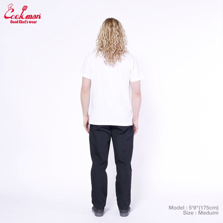 Cookman Embroidery Tees - FAT BURGER Logo : White