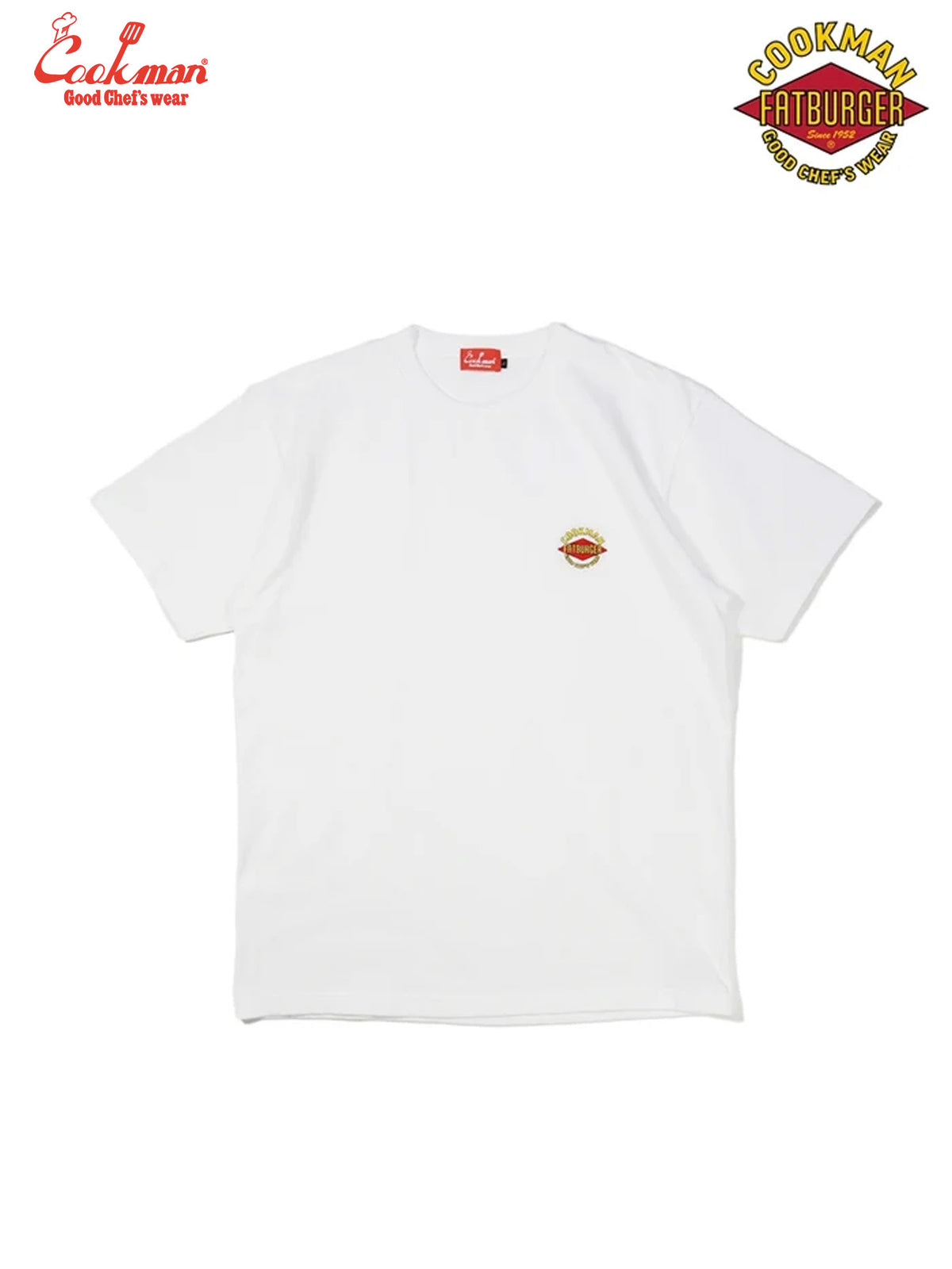 Embroidery Tees - FAT BURGER Logo : White