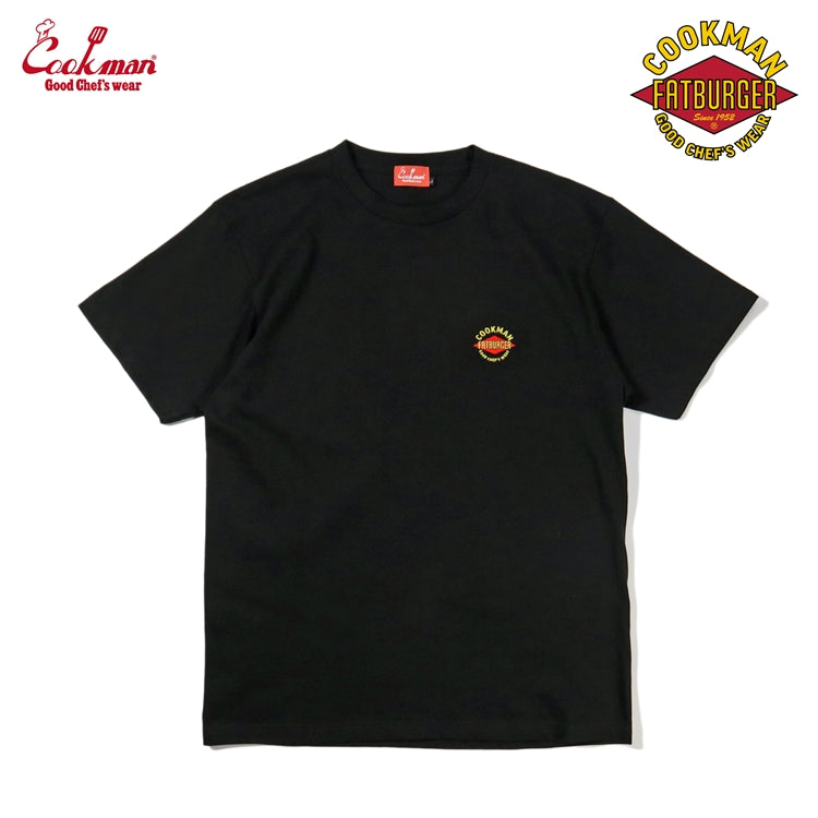 Cookman Embroidery Tees - FAT BURGER Logo : Black