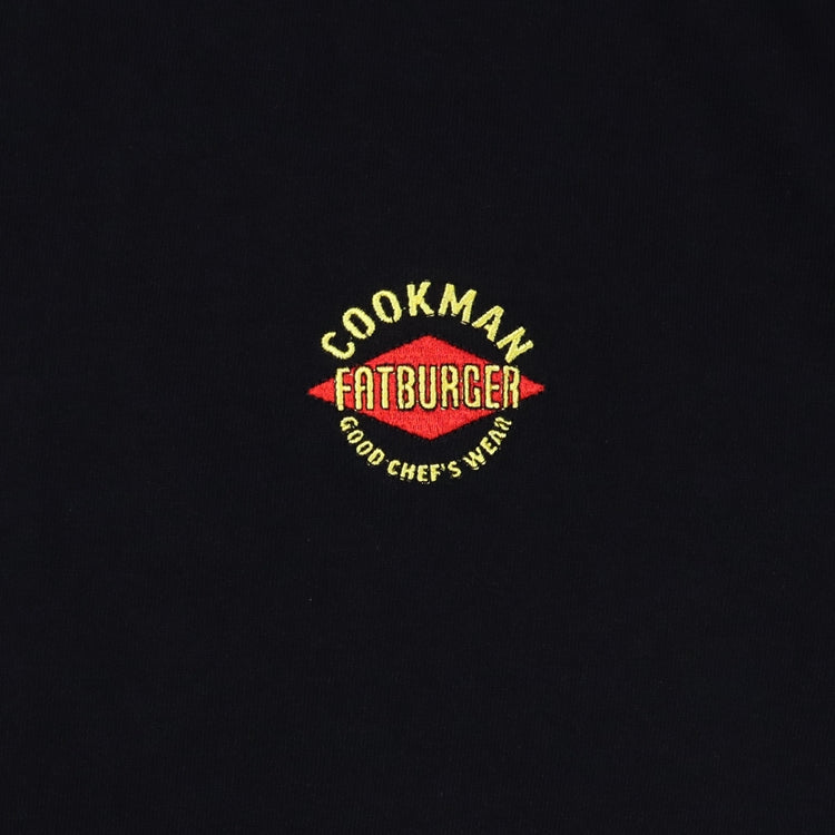 Cookman Embroidery Tees - FAT BURGER Logo : Black