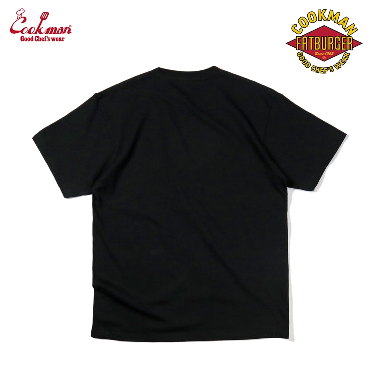 Cookman Embroidery Tees - FAT BURGER Logo : Black