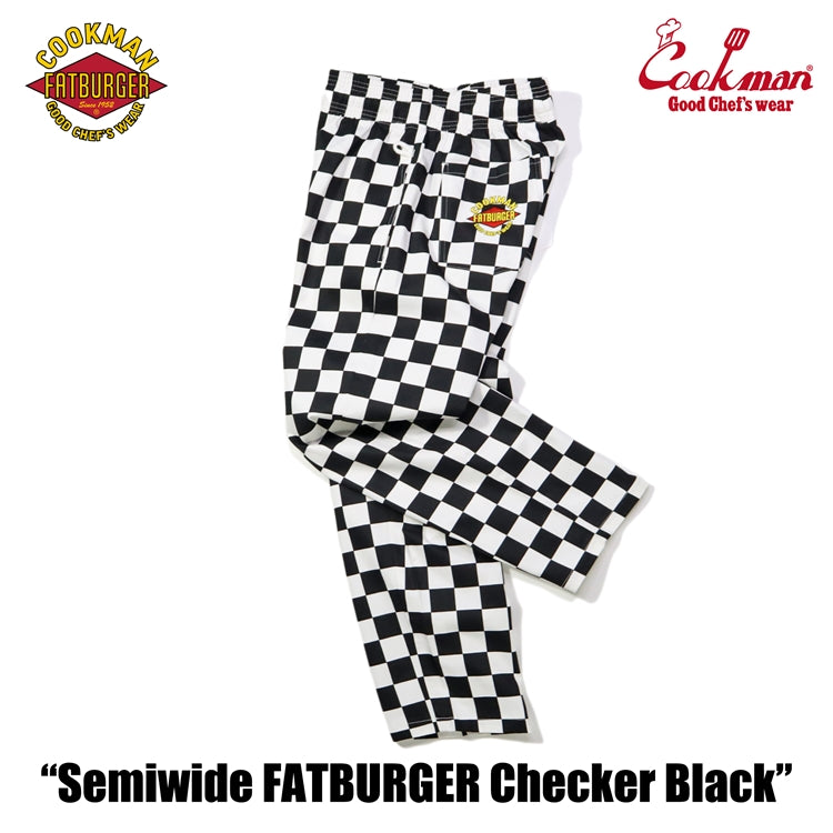 Cookman Chef Pants Semiwide - FATBURGER Checker : Black