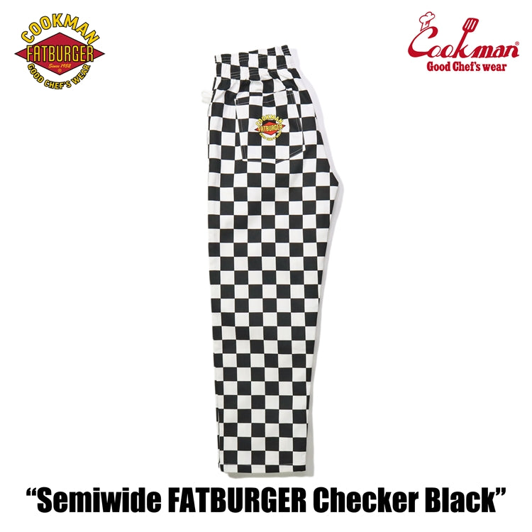 Cookman Chef Pants Semiwide - FATBURGER Checker : Black