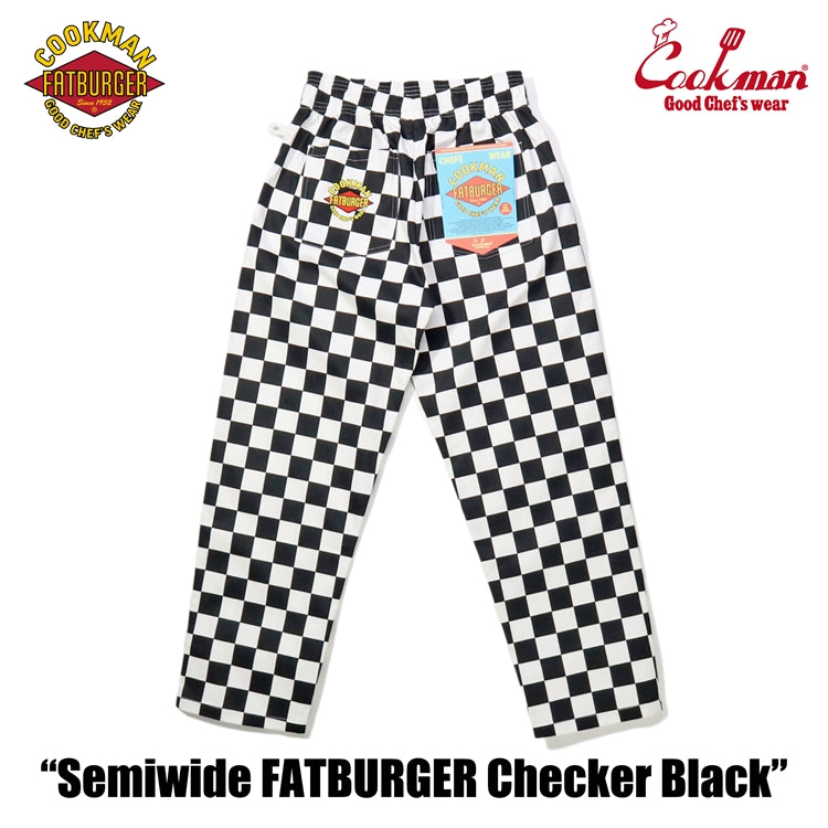 Cookman Chef Pants Semiwide - FATBURGER Checker : Black
