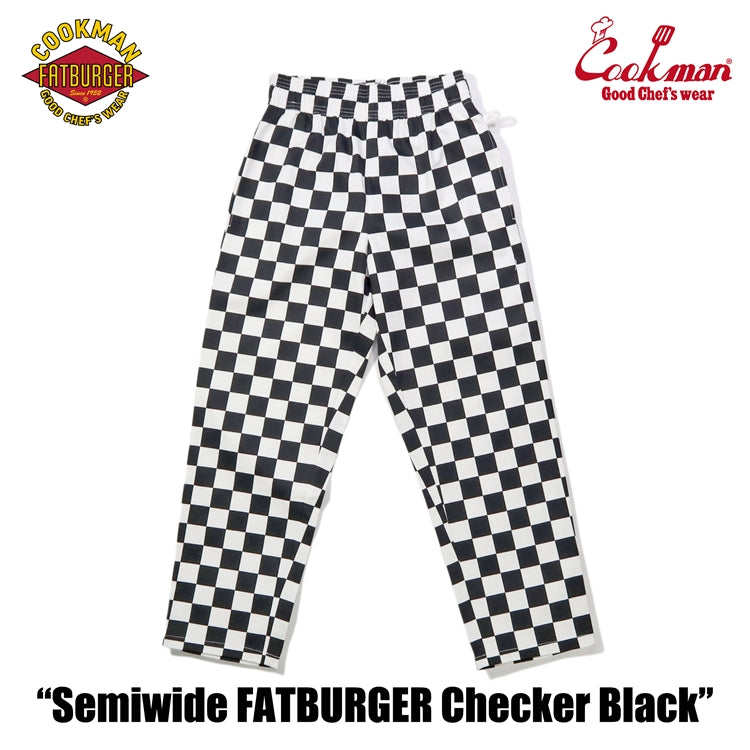 Cookman Chef Pants Semiwide - FATBURGER Checker : Black