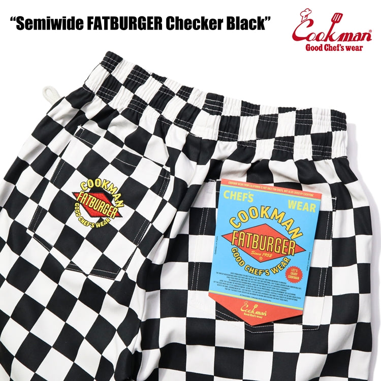 Cookman Chef Pants Semiwide - FATBURGER Checker : Black