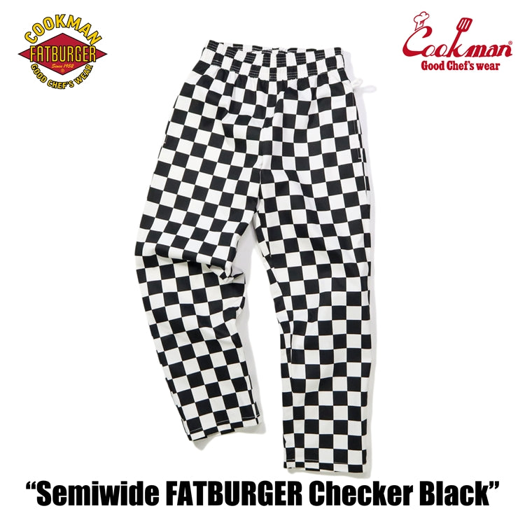 Cookman Chef Pants Semiwide - FATBURGER Checker : Black