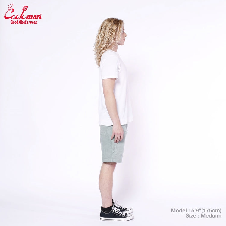 Cookman Chef Short Pants Front Pocket - Corduroy : FAT Blue
