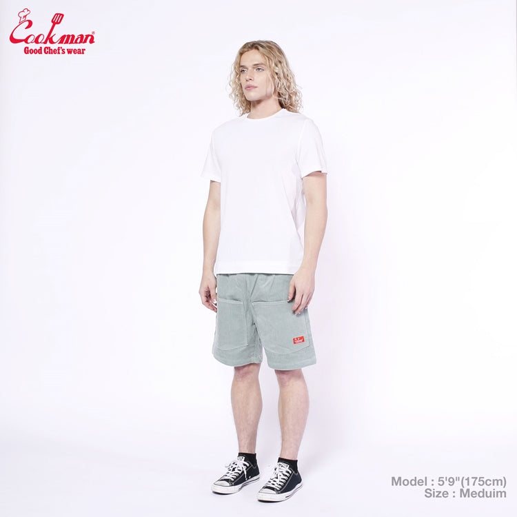 Cookman Chef Short Pants Front Pocket - Corduroy : FAT Blue