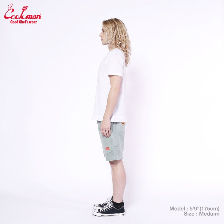 Cookman Chef Short Pants Front Pocket - Corduroy : FAT Blue