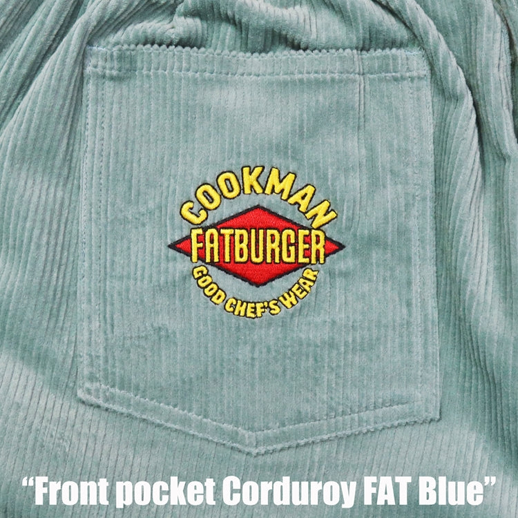 Cookman Chef Short Pants Front Pocket - Corduroy : FAT Blue
