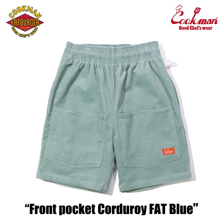 Cookman Chef Short Pants Front Pocket - Corduroy : FAT Blue
