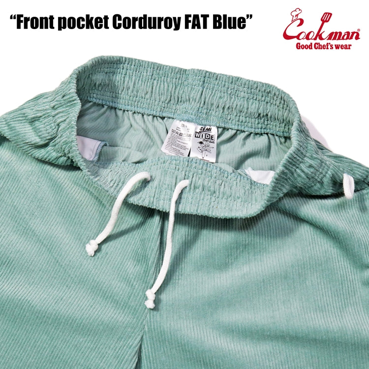 Cookman Chef Short Pants Front Pocket - Corduroy : FAT Blue