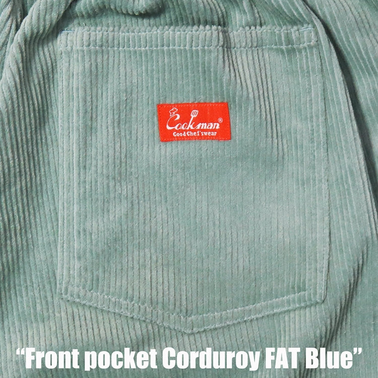 Cookman Chef Short Pants Front Pocket - Corduroy : FAT Blue