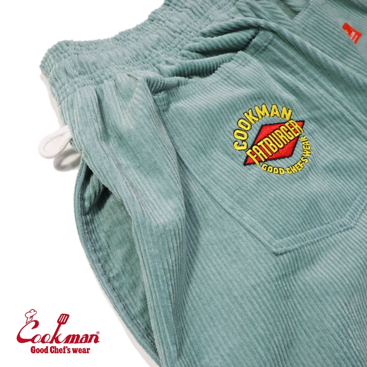 Cookman Chef Short Pants Front Pocket - Corduroy : FAT Blue