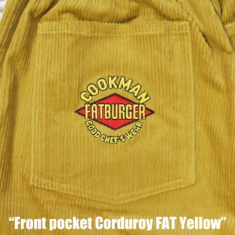 Cookman Chef Short Pants Front Pocket - Corduroy : FAT Yellow