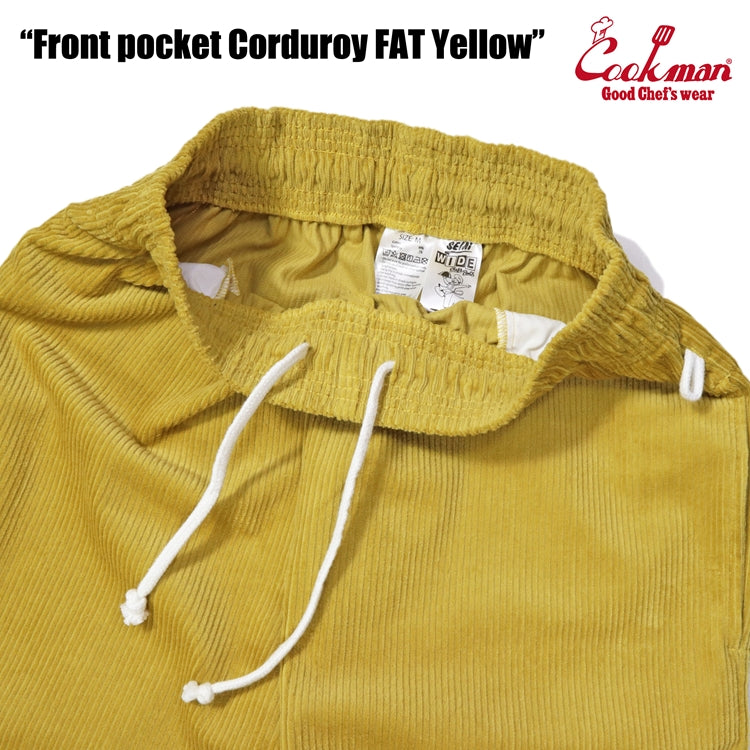 Cookman Chef Short Pants Front Pocket - Corduroy : FAT Yellow