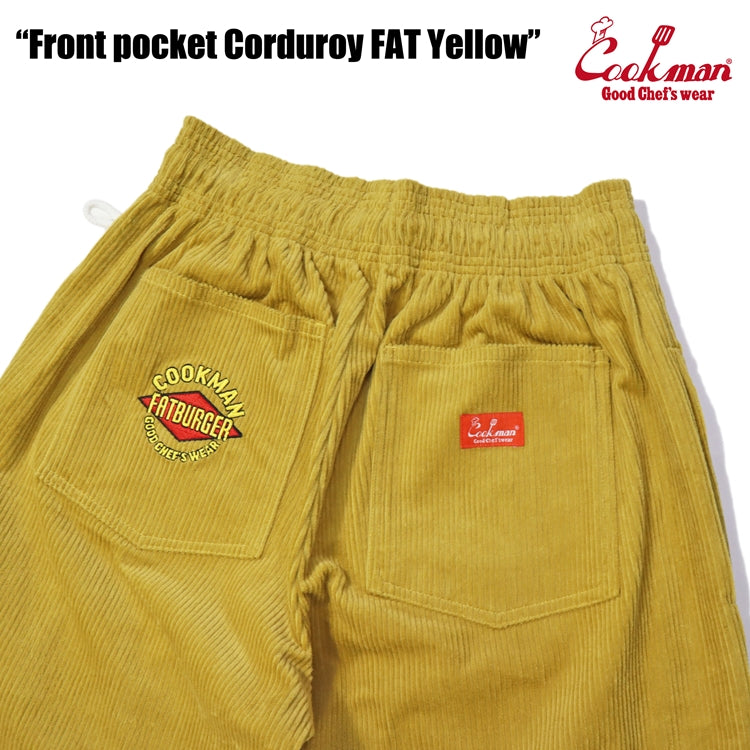 Cookman Chef Short Pants Front Pocket - Corduroy : FAT Yellow