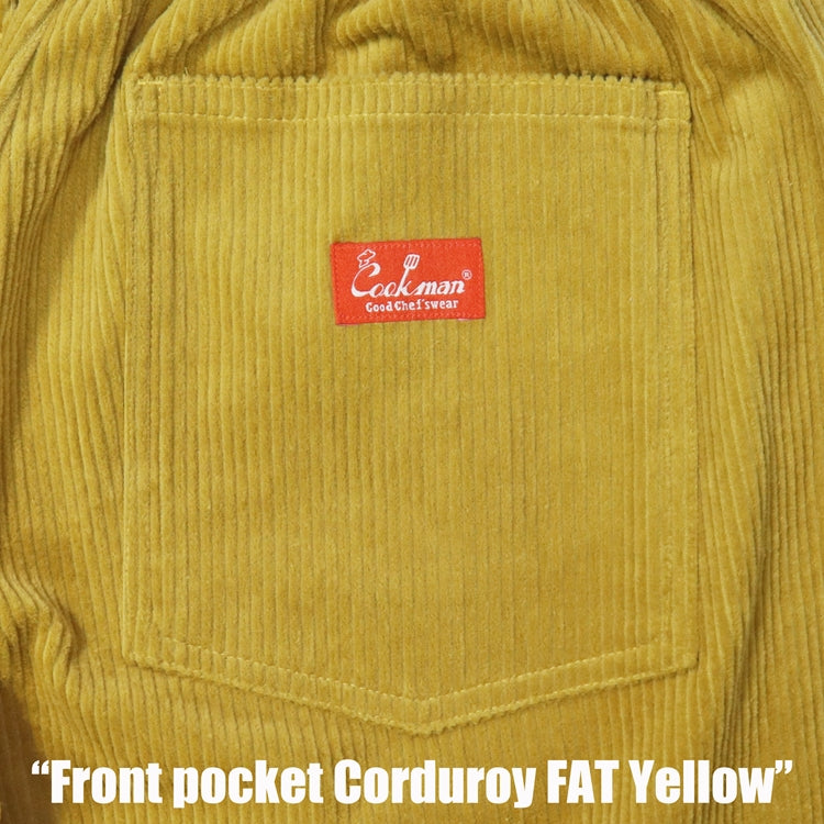 Cookman Chef Short Pants Front Pocket - Corduroy : FAT Yellow