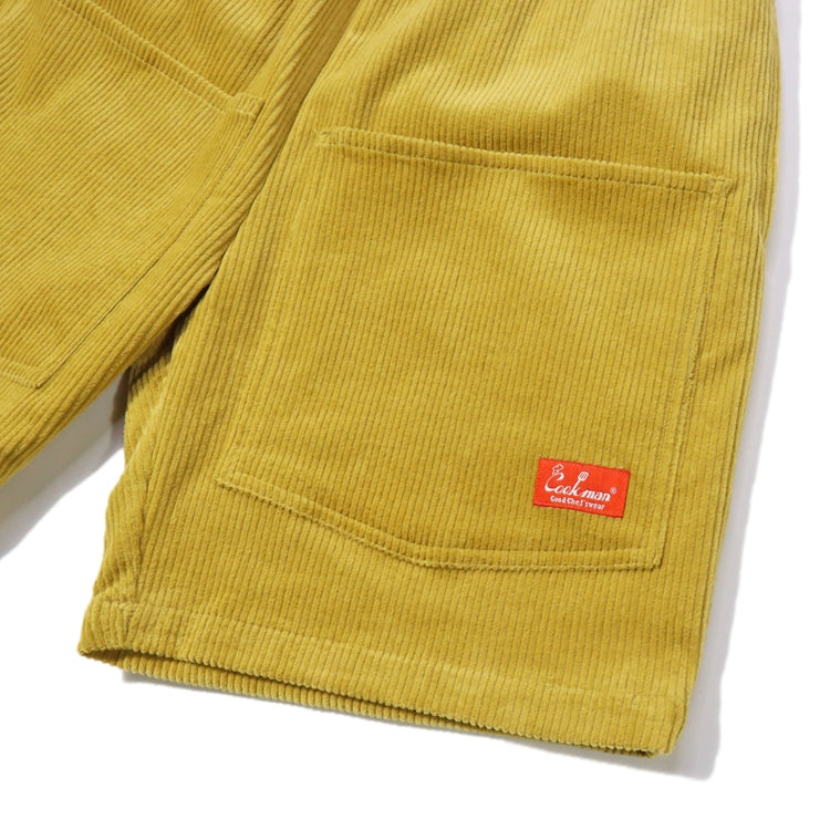 Cookman Chef Short Pants Front Pocket - Corduroy : FAT Yellow
