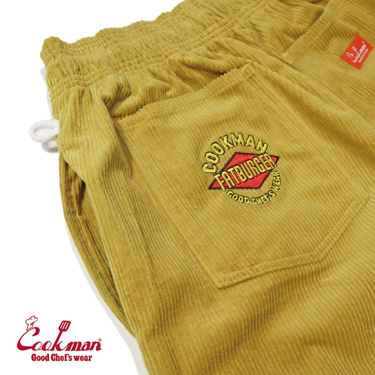 Cookman Chef Short Pants Front Pocket - Corduroy : FAT Yellow