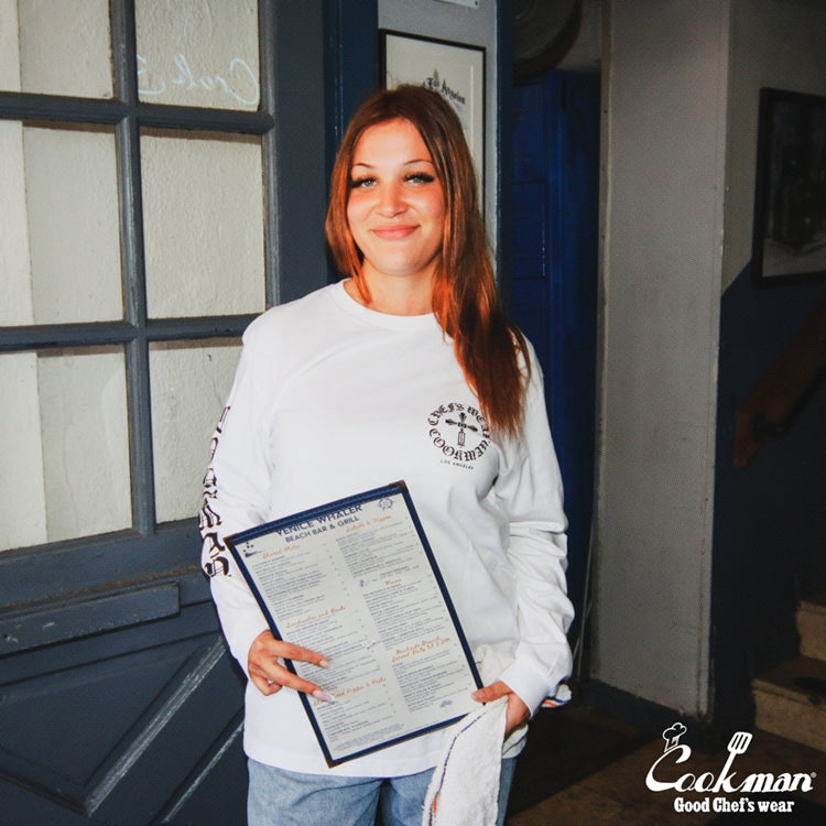 Cookman Long Sleeve Tees - Wine Opener : White