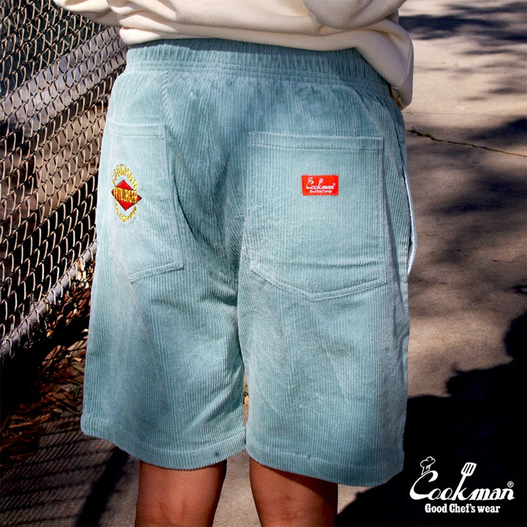 Cookman Chef Short Pants Front Pocket - Corduroy : FAT Blue
