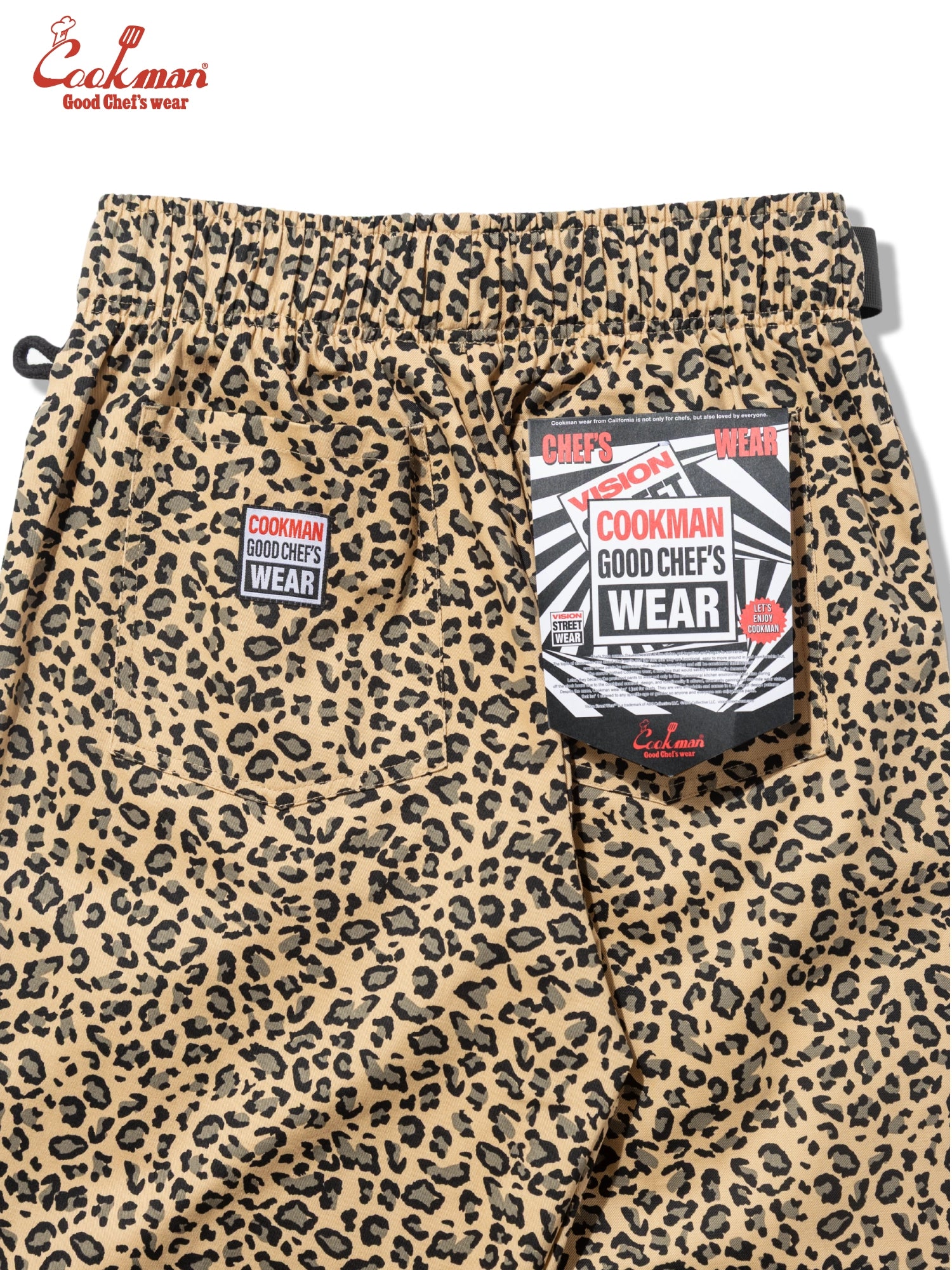 Chef Pants Semiwide Black Belt - Vision Leopard : Beige