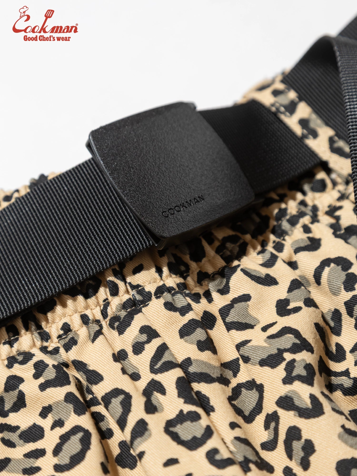 Chef Pants Short Black Belt - Vision Leopard : Beige