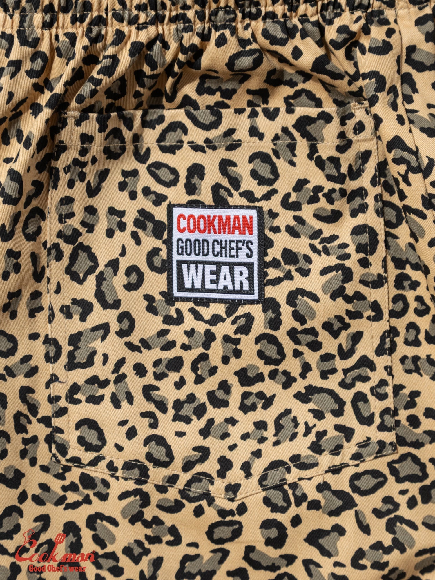 Chef Pants Short Black Belt - Vision Leopard : Beige