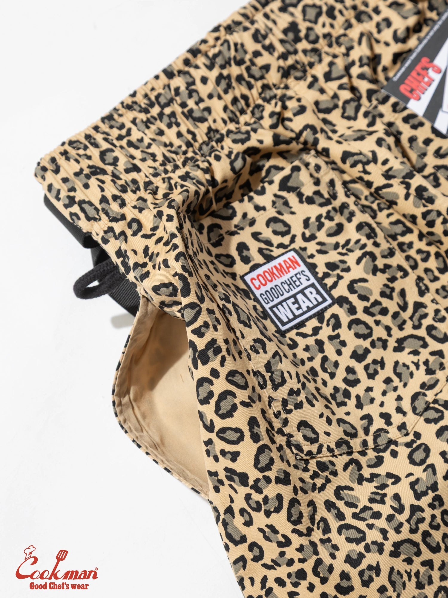 Chef Pants Short Black Belt - Vision Leopard : Beige