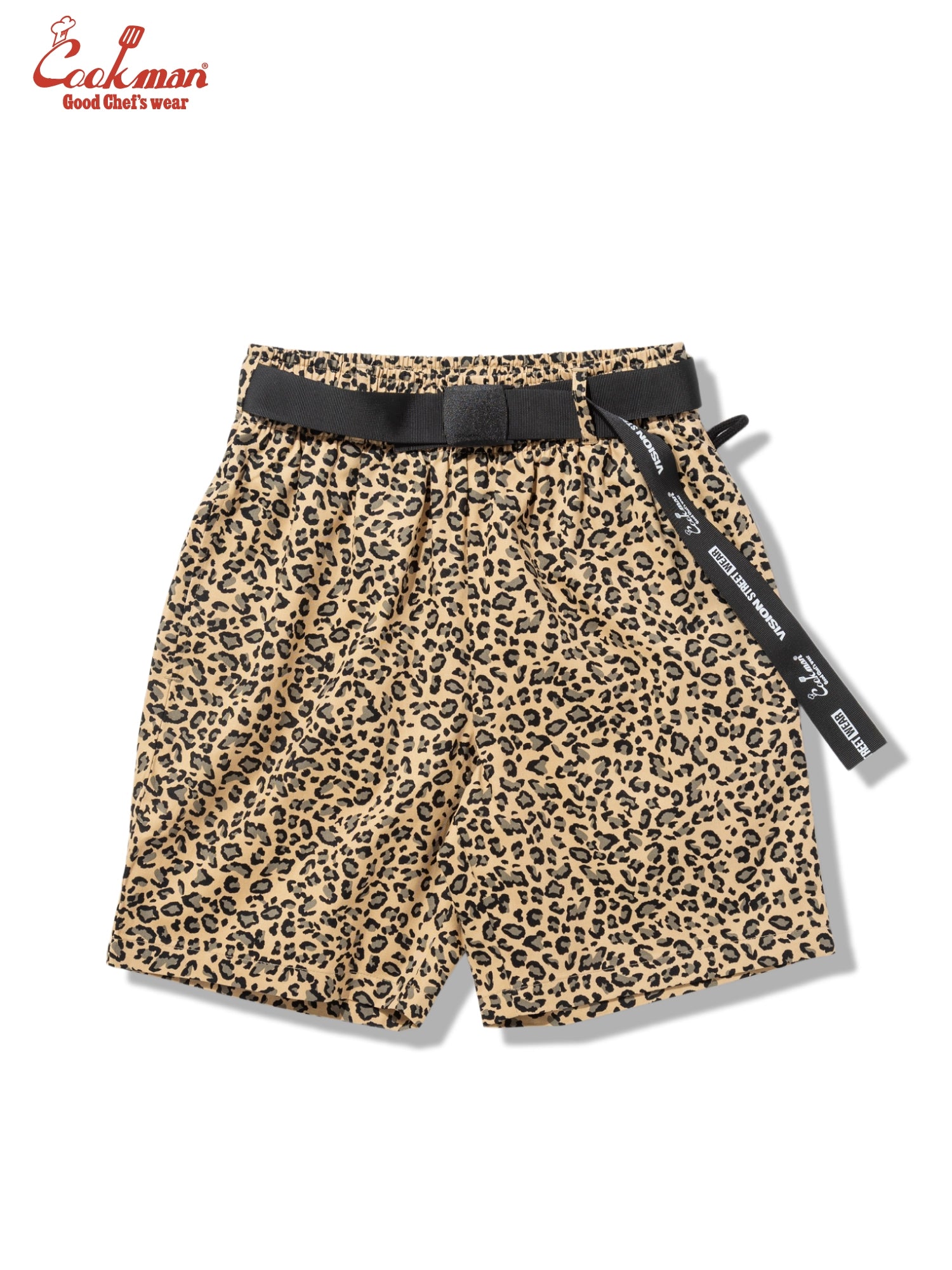 Chef Pants Short Black Belt - Vision Leopard : Beige