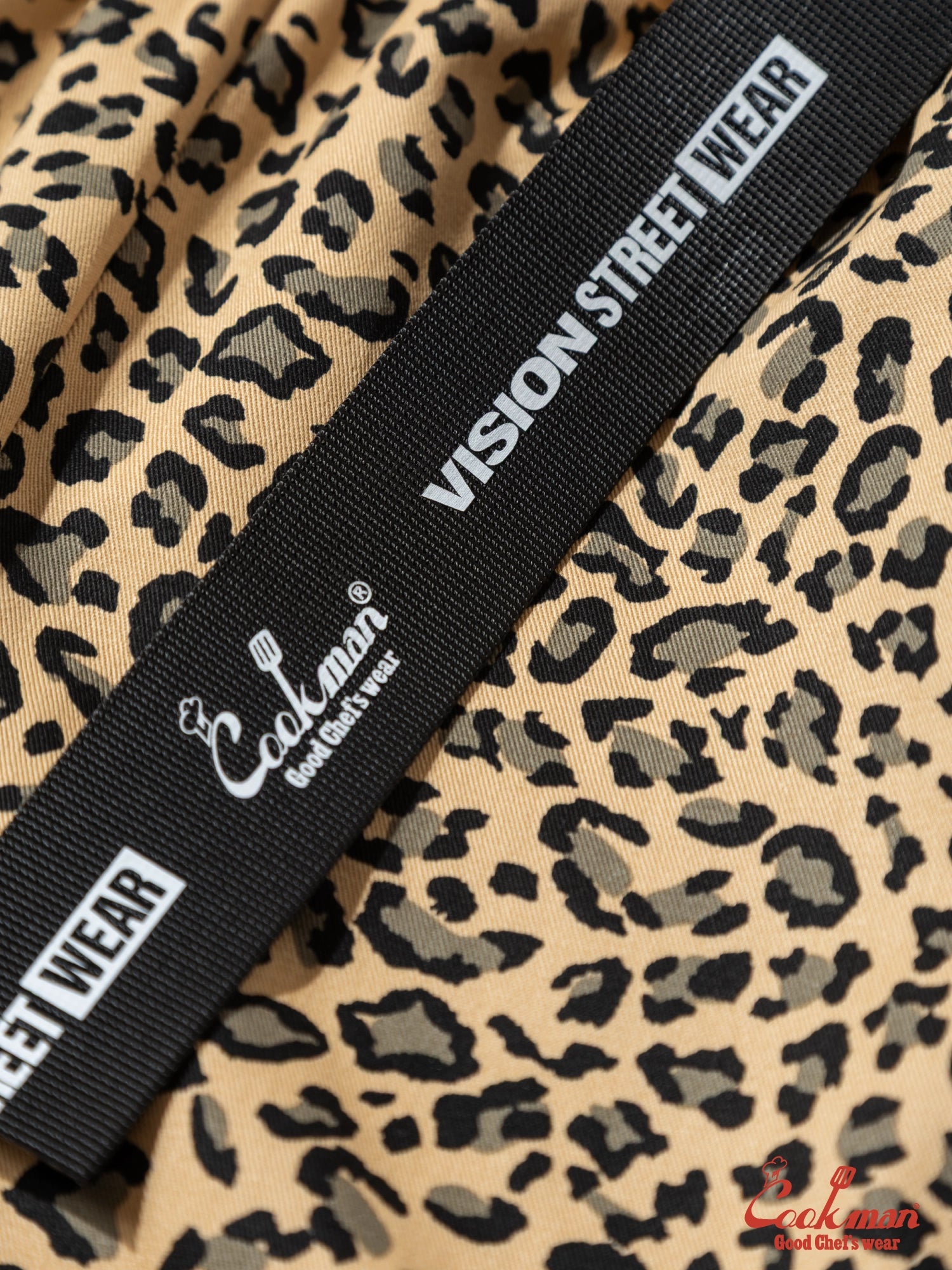Chef Pants Short Black Belt - Vision Leopard : Beige