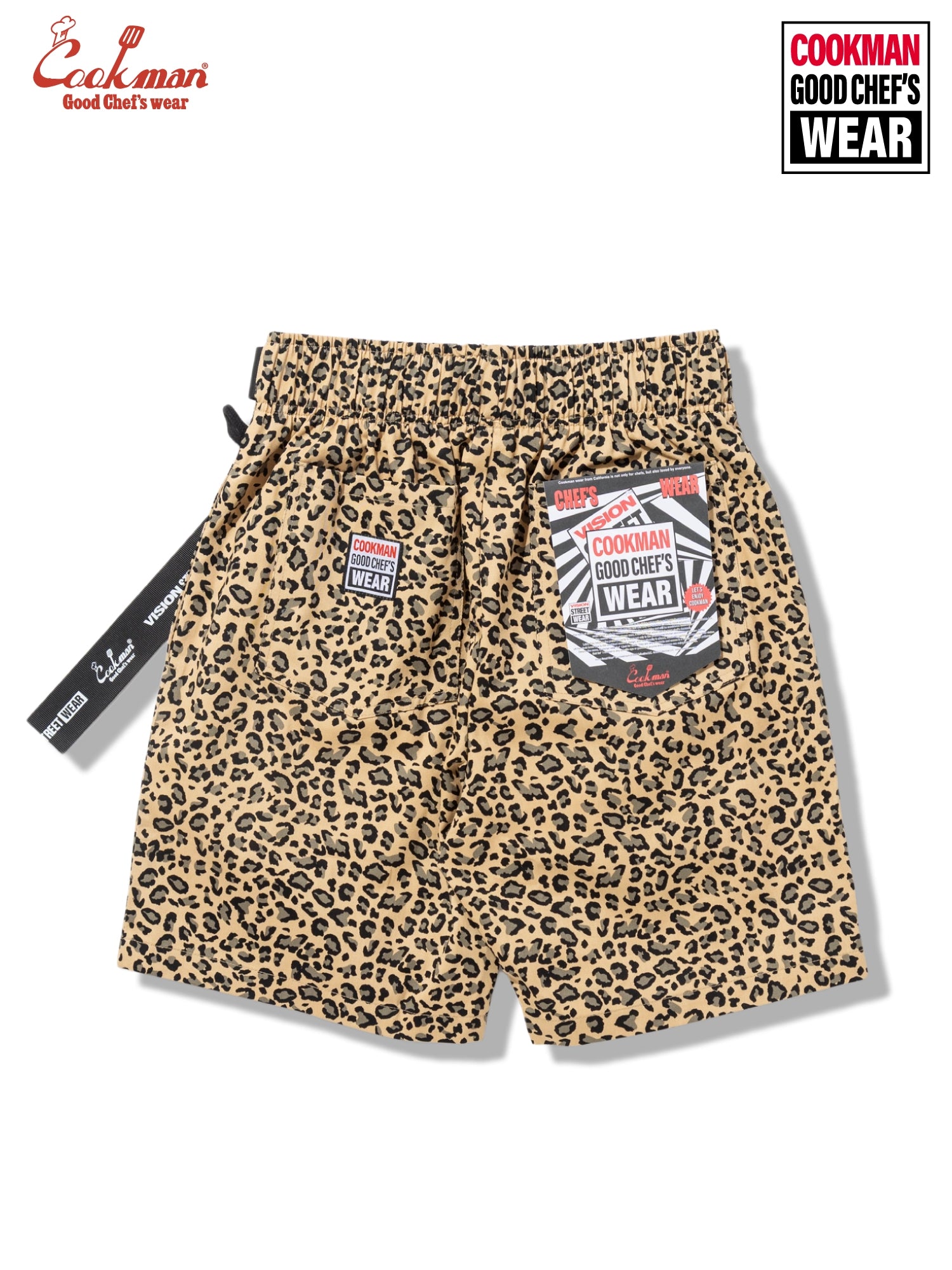 Chef Pants Short Black Belt - Vision Leopard : Beige
