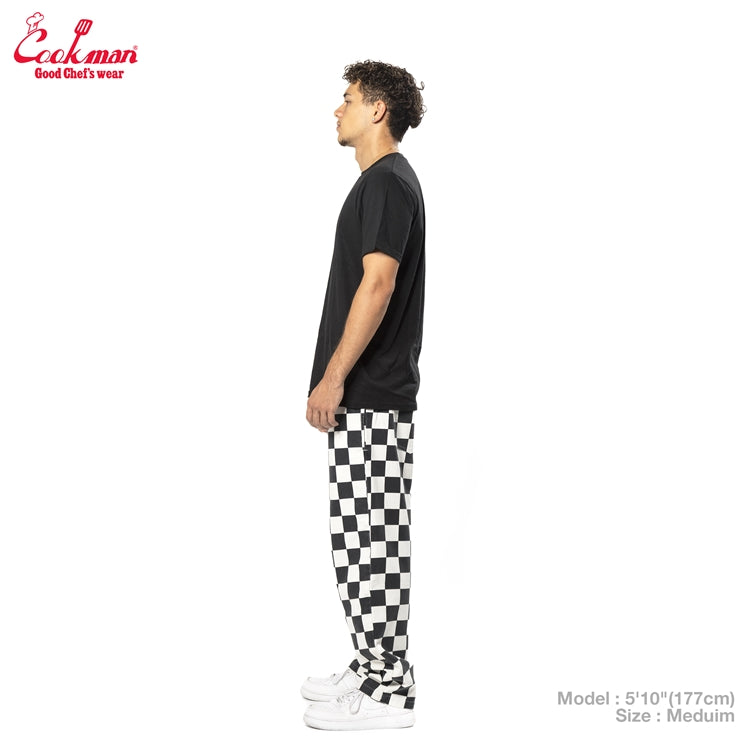 Cookman Chef Pants Semiwide - Washed Duck Canvas Checker : Black