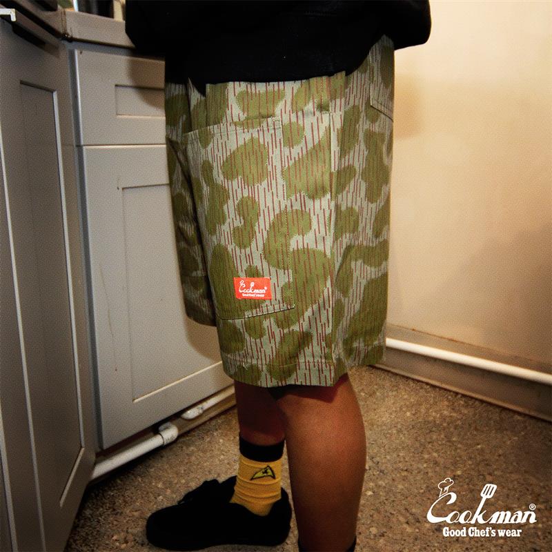 Cookman Chef Short Pants Front Pocket - Raindrop Camo : Green