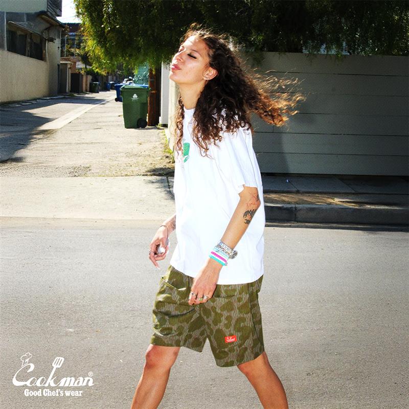 Cookman Chef Short Pants Front Pocket - Raindrop Camo : Green