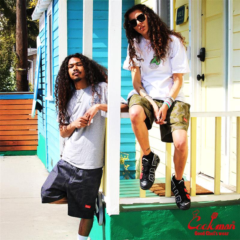 Cookman Chef Short Pants Front Pocket - Raindrop Camo : Green