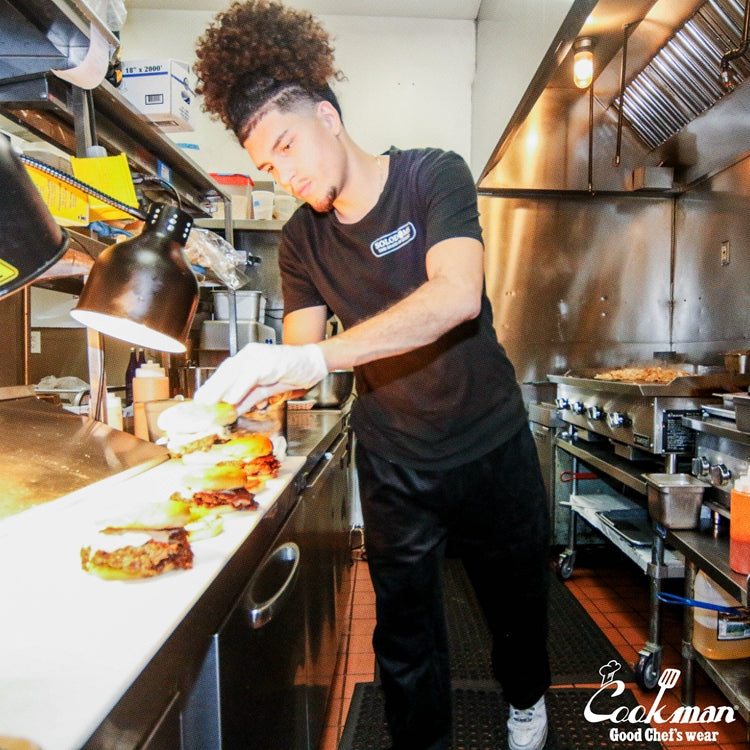 Cookman Chef Pants Semiwide - Black Belt Corduroy : Black