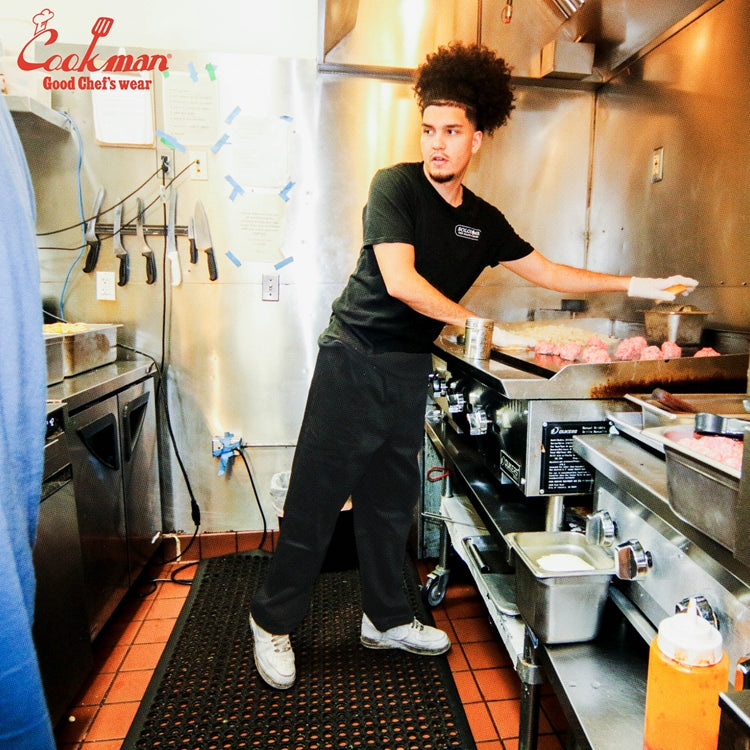 Cookman Chef Pants Semiwide - Black Belt Corduroy : Black