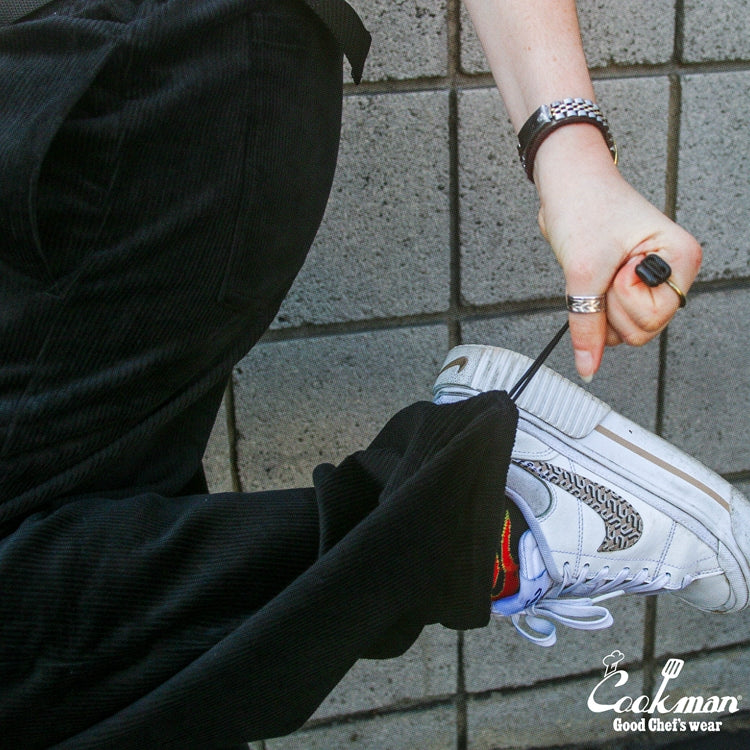 Cookman Chef Pants Semiwide - Black Belt Corduroy : Black