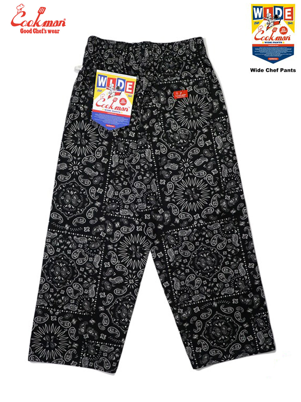 Wide Chef Pants - Paisley : Black